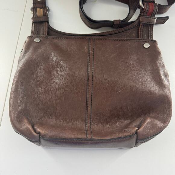 Vintage Hard to Find Fossil Maddox Crossbody Patchwork Chevron Bag - Picture 8 of 13